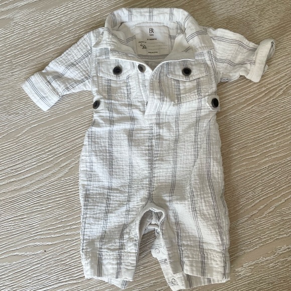 Banana Republic Cotton Striped jumpsuit, 0-3 Months, NEW - Picture 2 of 7